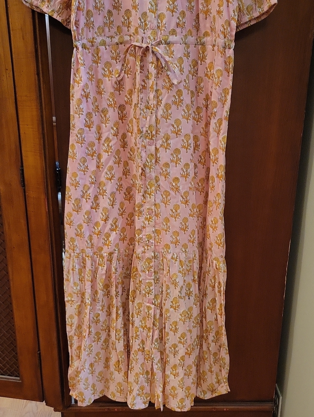 INDIA COLLECTION BY EMERSON FRY Pink Little Marigolds Lucy Dress - Size Small - Picture 8 of 15
